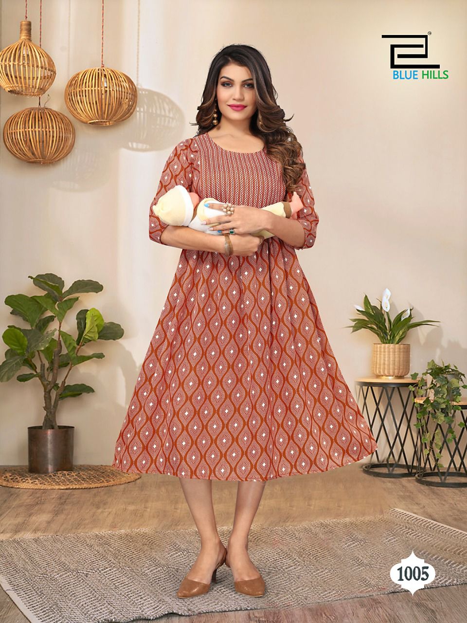 Blue Hills Happiness Feeding Wear Wholesale Designer Kurtis Catalog